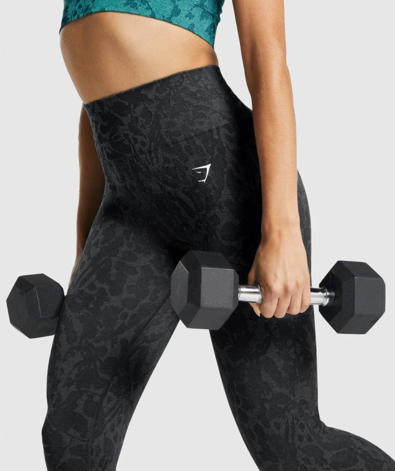 Legginsy Gymshark Adapt Animal Seamless Damskie Czarne | PL 159RTW